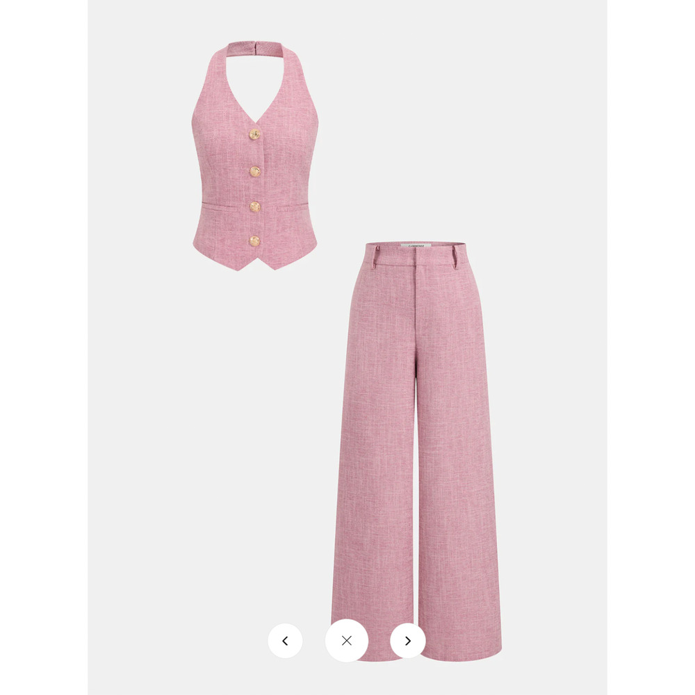 - NWT Commense Halter Vest & Wide Leg Pants Set Sz S